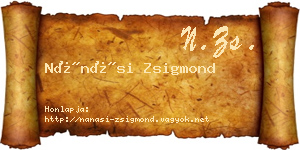 Nánási Zsigmond névjegykártya